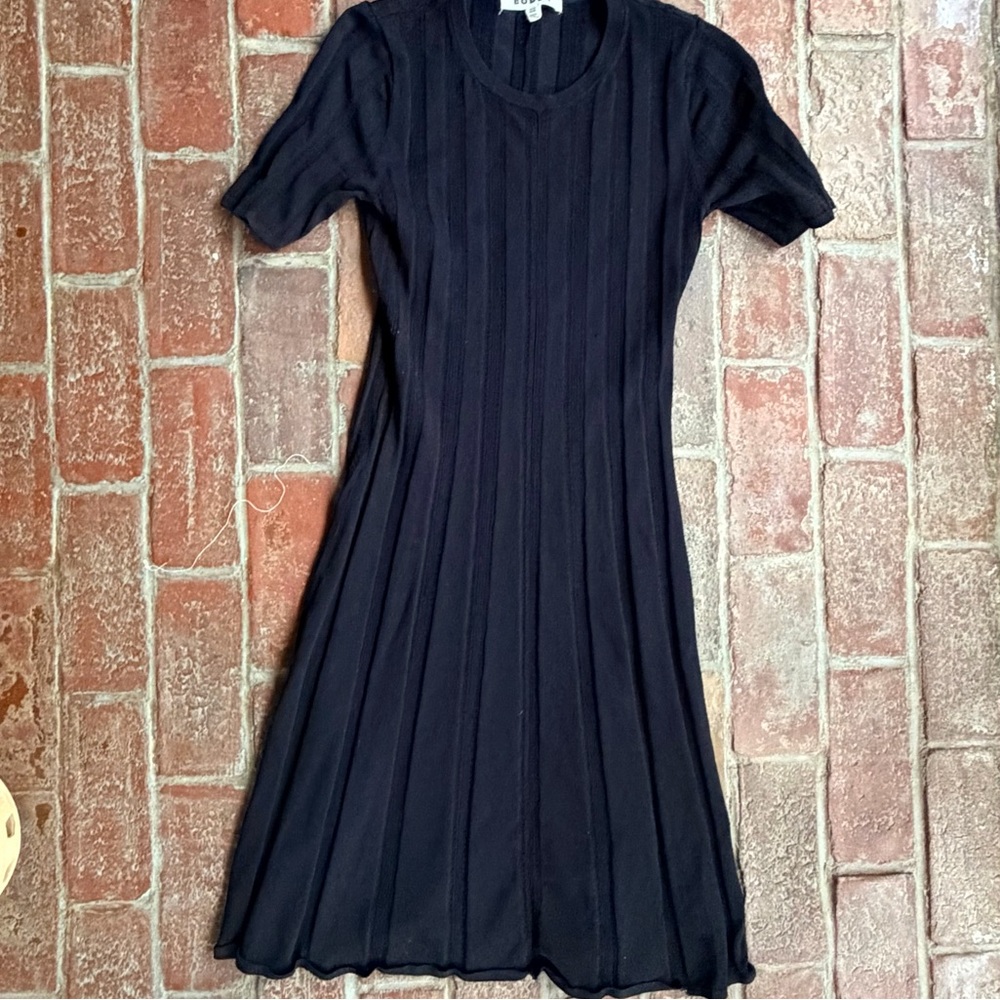 Boden Black Ribbed Knit Dress - Picture 3 of 4
